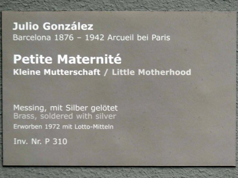 Julio González (1897–1942), Petite Maternité - Kleine Mutterschaft, Stuttgart, Staatsgalerie, Internationale Malerei und Skulptur 3, Undatiert, Bild 5/5