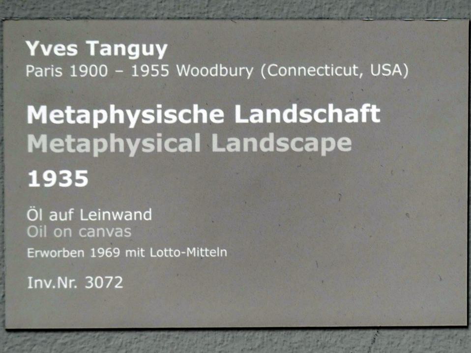 Yves Tanguy (1926–1954), Metaphysische Landschaft, Stuttgart, Staatsgalerie, Internationale Malerei und Skulptur 5, 1935, Bild 2/2