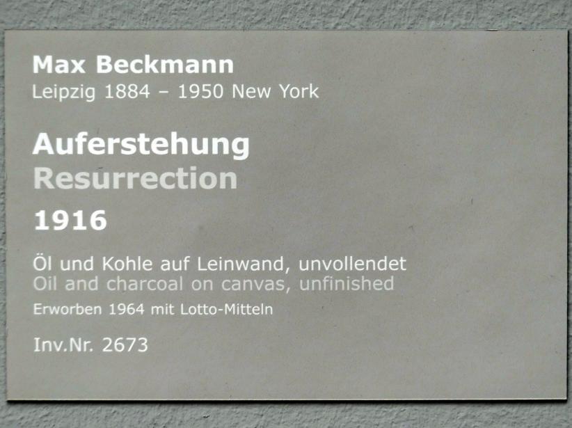 Max Beckmann (1905–1950), Auferstehung, Stuttgart, Staatsgalerie, Internationale Malerei und Skulptur 6, 1916, Bild 2/3
