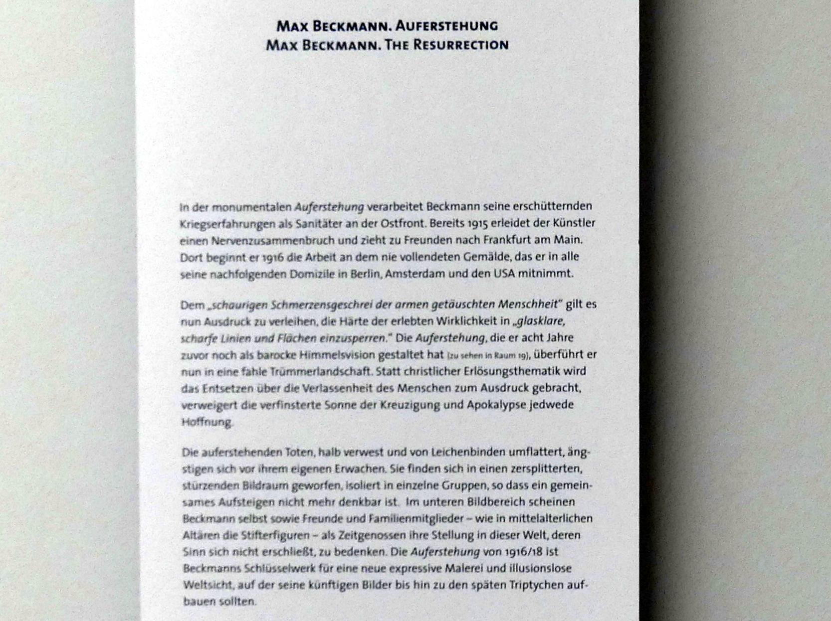 Max Beckmann (1905–1950), Auferstehung, Stuttgart, Staatsgalerie, Internationale Malerei und Skulptur 6, 1916, Bild 3/3