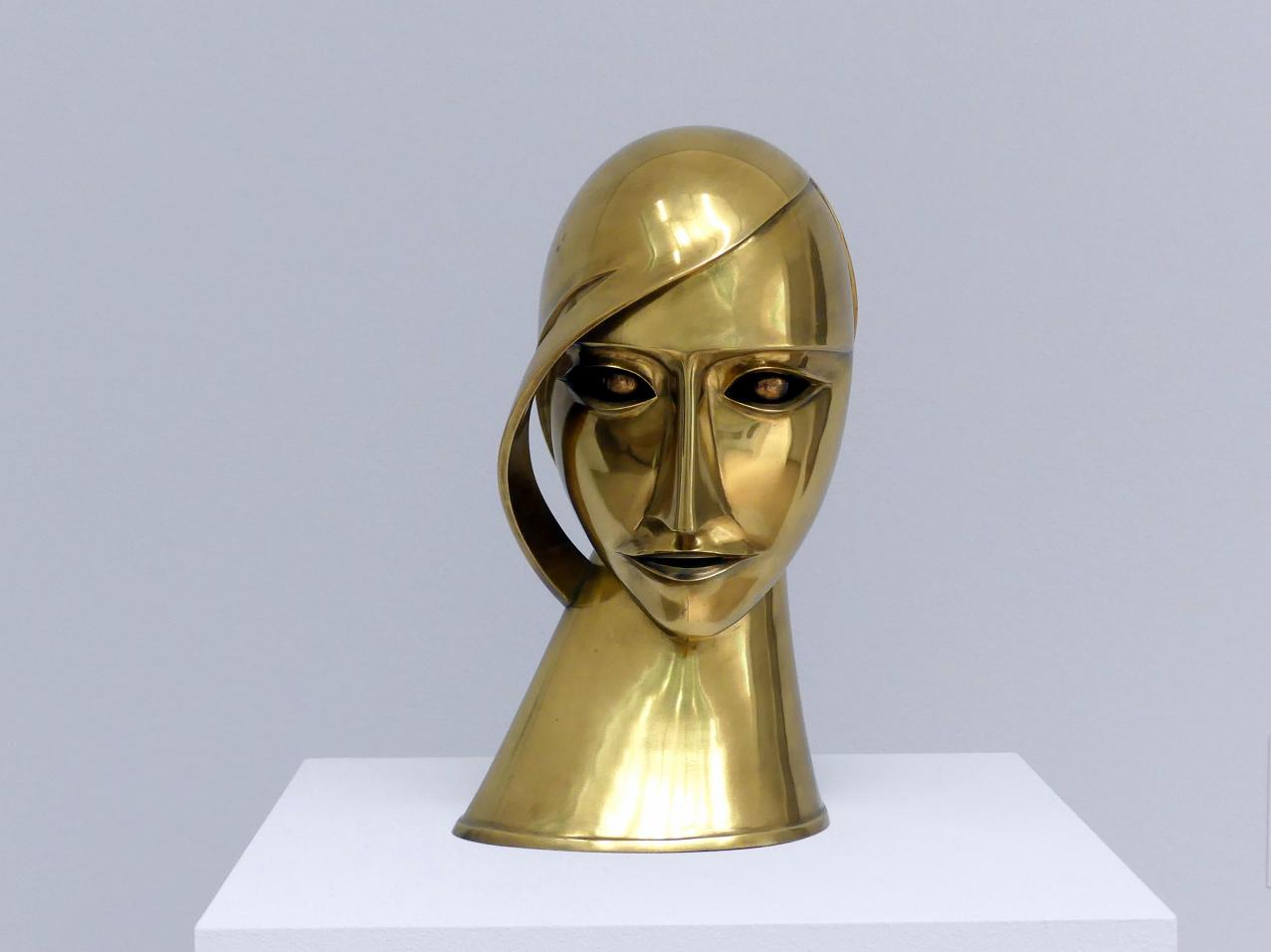 Rudolf Belling (1919–1925), Kopf in Messing (Portrait Toni Freedan), Stuttgart, Staatsgalerie, Internationale Malerei und Skulptur 7, 1925, Bild 2/5