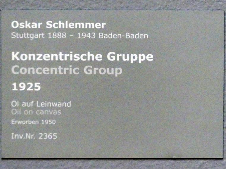 Oskar Schlemmer (1919–1937), Konzentrische Gruppe, Stuttgart, Staatsgalerie, Internationale Malerei und Skulptur 8, 1925, Bild 2/2