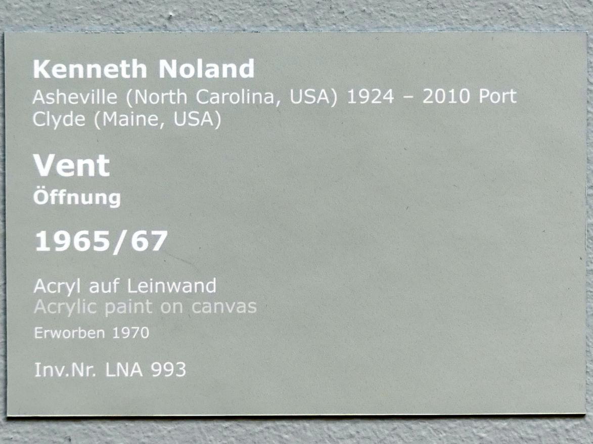 Kenneth Noland (1960–1967), Vent - Öffnung, Stuttgart, Staatsgalerie, Internationale Malerei und Skulptur 12, 1965–1967, Bild 2/2