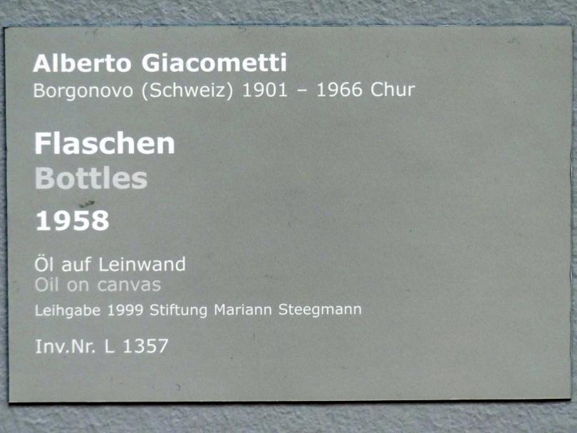 Alberto Giacometti (1914–1965), Flaschen, Stuttgart, Staatsgalerie, Internationale Malerei und Skulptur 13, 1958, Bild 2/2