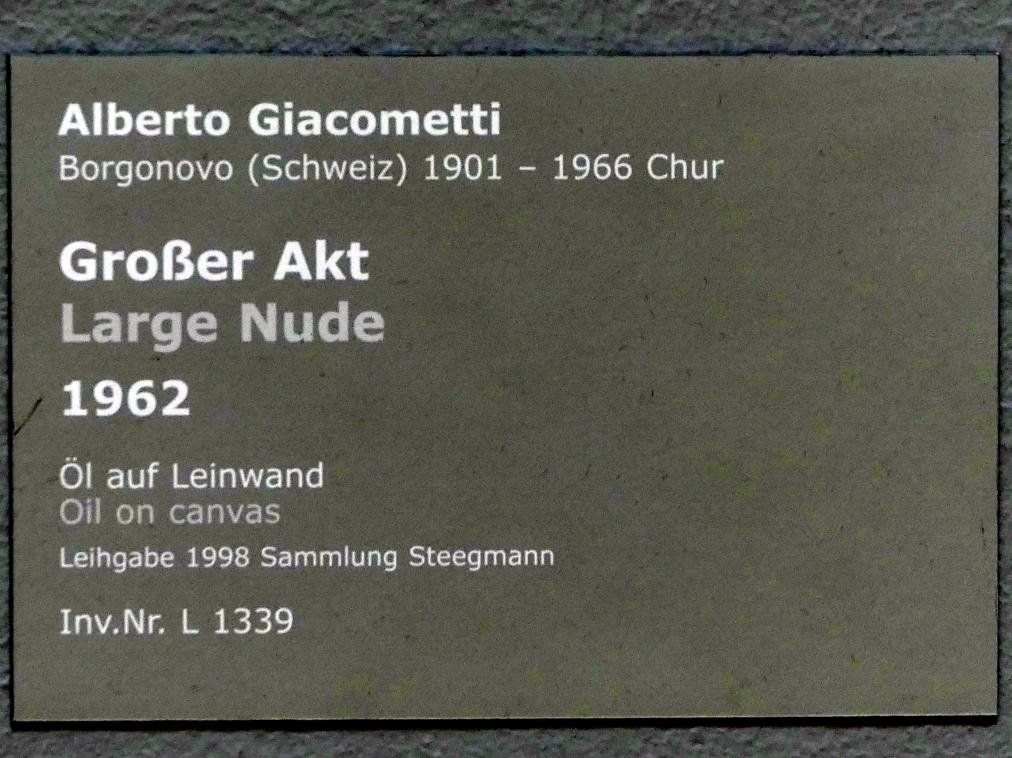 Alberto Giacometti (1914–1965), Großer Akt, Stuttgart, Staatsgalerie, Internationale Malerei und Skulptur 13, 1962, Bild 2/2