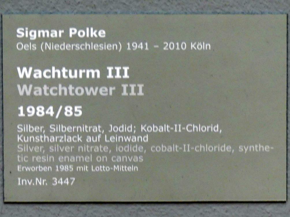 Sigmar Polke (1964–1994), Wachturm II, Stuttgart, Staatsgalerie, Internationale Malerei und Skulptur 14, 1984–1985, Bild 2/2