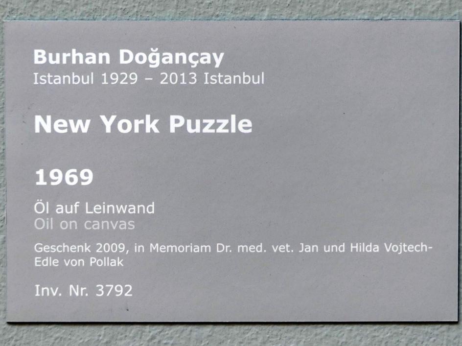 Burhan Cahit Doğançay (1964–2002), New York Puzzle, Stuttgart, Staatsgalerie, Internationale Malerei und Skulptur 14, 1969, Bild 2/2
