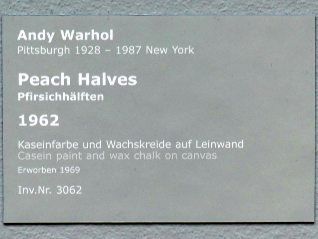 Andy Warhol (1956–1986), Peach Halves - Pfirsichhälften, Stuttgart, Staatsgalerie, Internationale Malerei und Skulptur 14, 1962, Bild 2/2