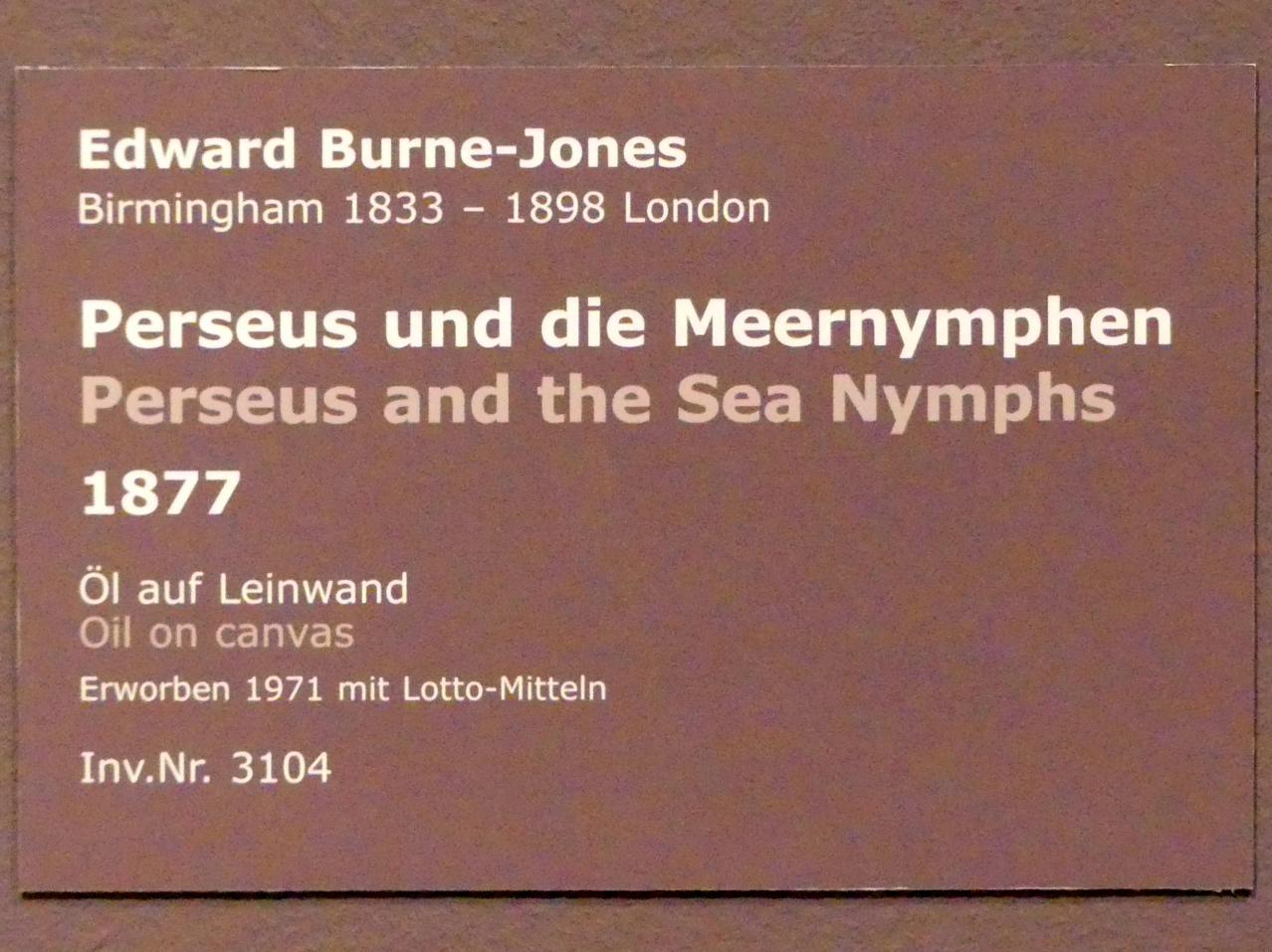 Edward Burne-Jones (1877–1892), Perseus und die Meernymphen, Stuttgart, Staatsgalerie, Europäische Malerei und Skulptur 1, 1877, Bild 2/2