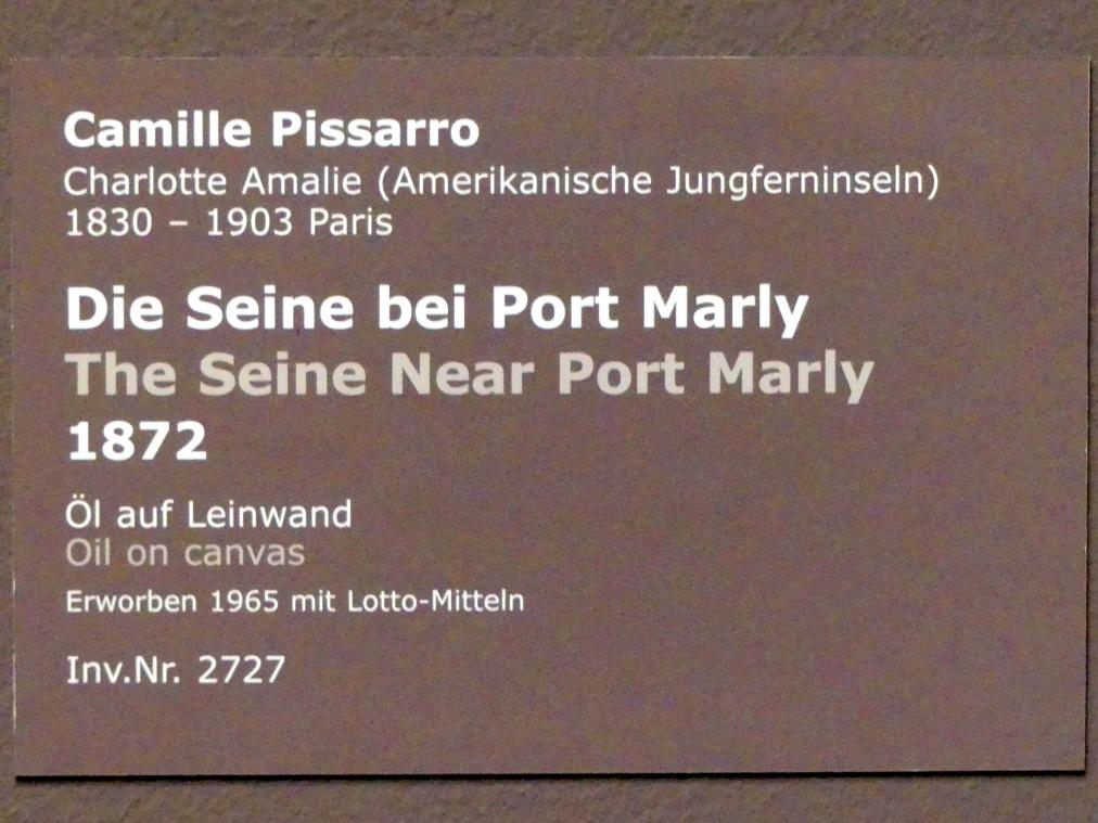 Camille Pissarro (1863–1903), Die Seine bei Port Marly, Stuttgart, Staatsgalerie, Europäische Malerei und Skulptur 2, 1872, Bild 2/2