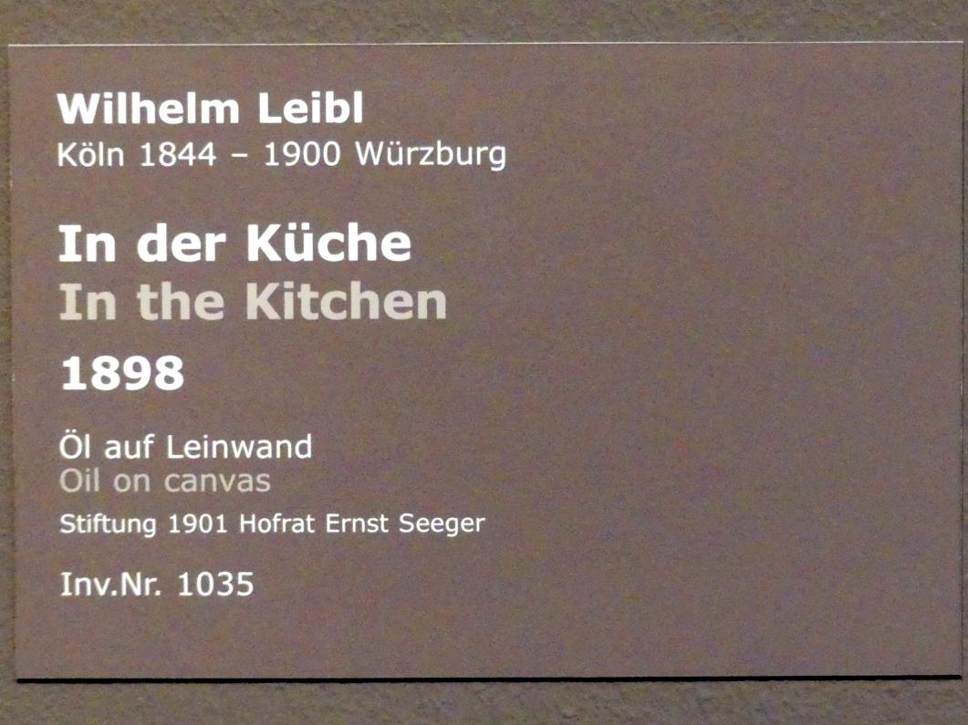 Wilhelm Leibl (1864–1898), In der Küche, Stuttgart, Staatsgalerie, Europäische Malerei und Skulptur 3, 1898, Bild 2/2