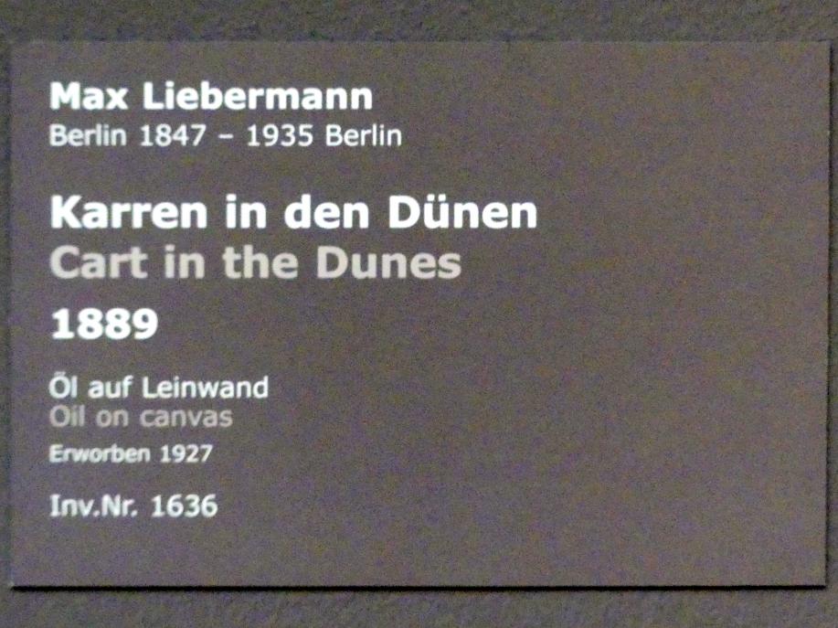 Max Liebermann (1872–1929), Karren in den Dünen, Stuttgart, Staatsgalerie, Europäische Malerei und Skulptur 3, 1889, Bild 2/2