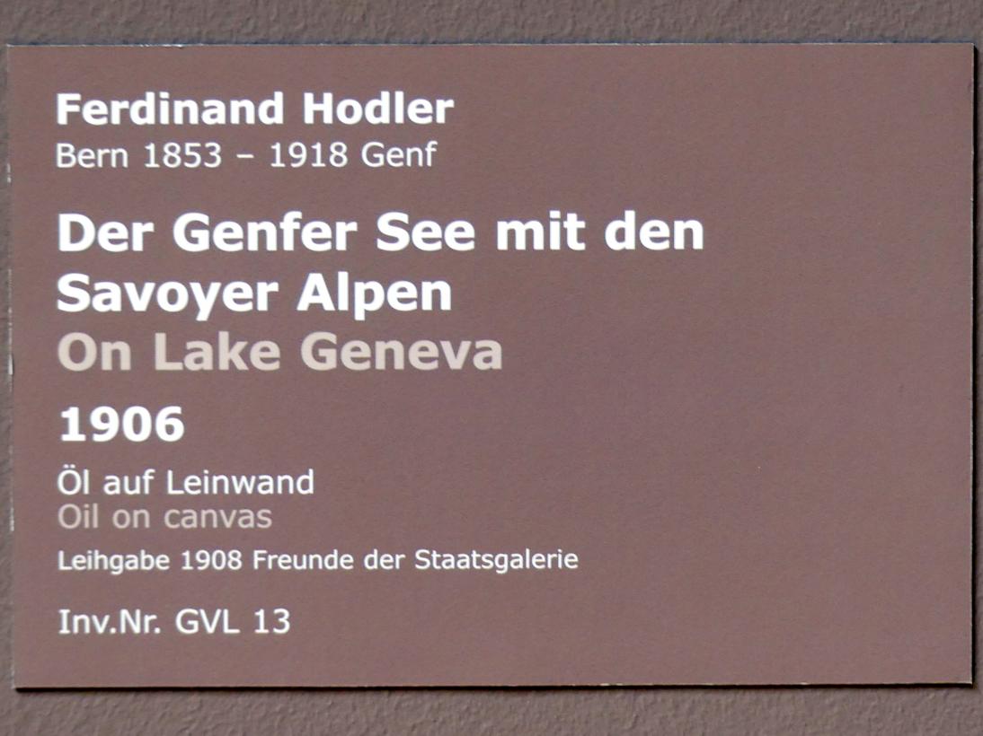 Ferdinand Hodler (1882–1915), Der Genfer See mit den Savoyer Alpen, Stuttgart, Staatsgalerie, Europäische Malerei und Skulptur 4, 1906, Bild 2/2