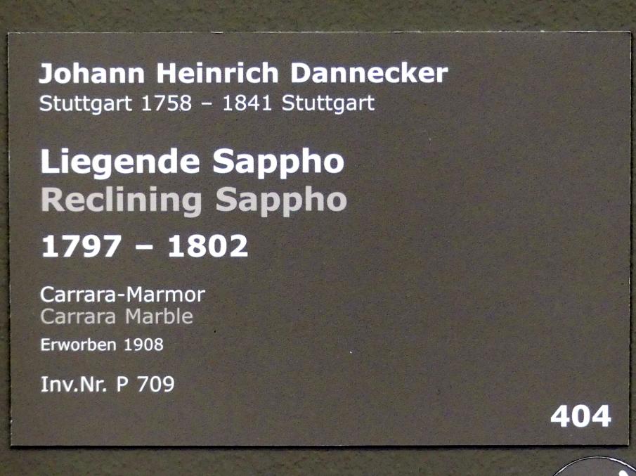 Johann Heinrich Dannecker (1787–1819), Liegende Sappho, Stuttgart, Staatsgalerie, Europäische Malerei und Skulptur 7, 1797–1802, Bild 5/5