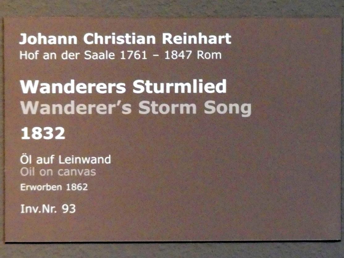 Johann Christian Reinhart (1785–1846), Wanderers Sturmlied, Stuttgart, Staatsgalerie, Europäische Malerei und Skulptur 9, 1832, Bild 2/2
