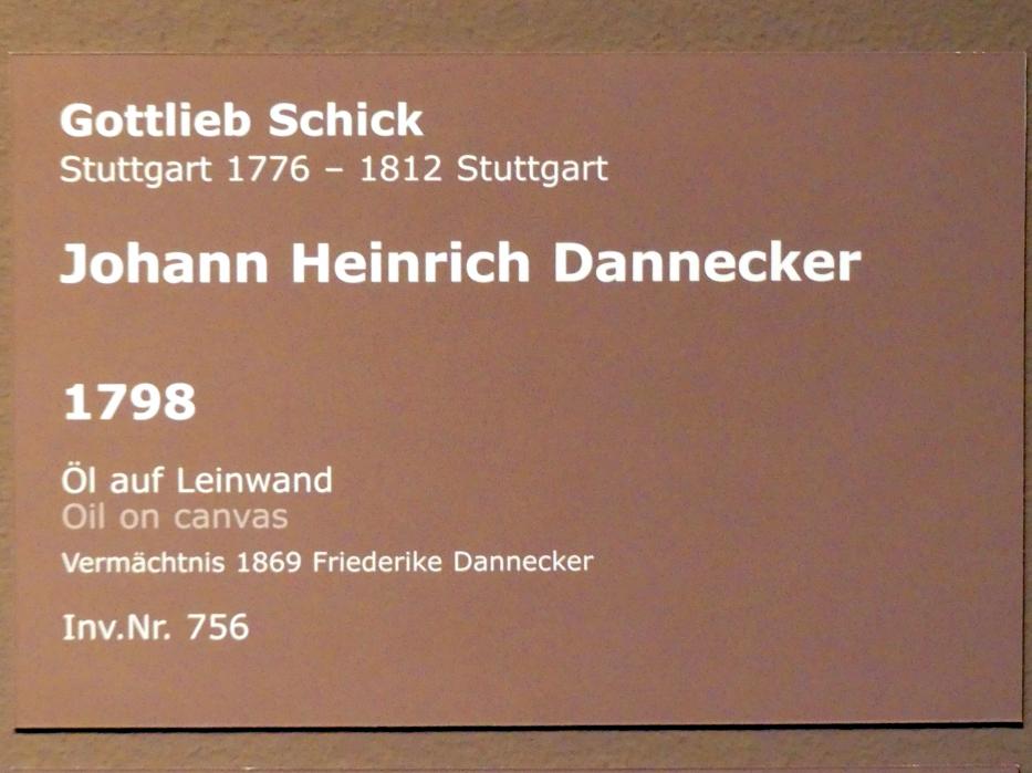 Gottlieb Schick (1798–1810), Johann Heinrich Dannecker, Stuttgart, Staatsgalerie, Europäische Malerei und Skulptur 10, 1798, Bild 2/2