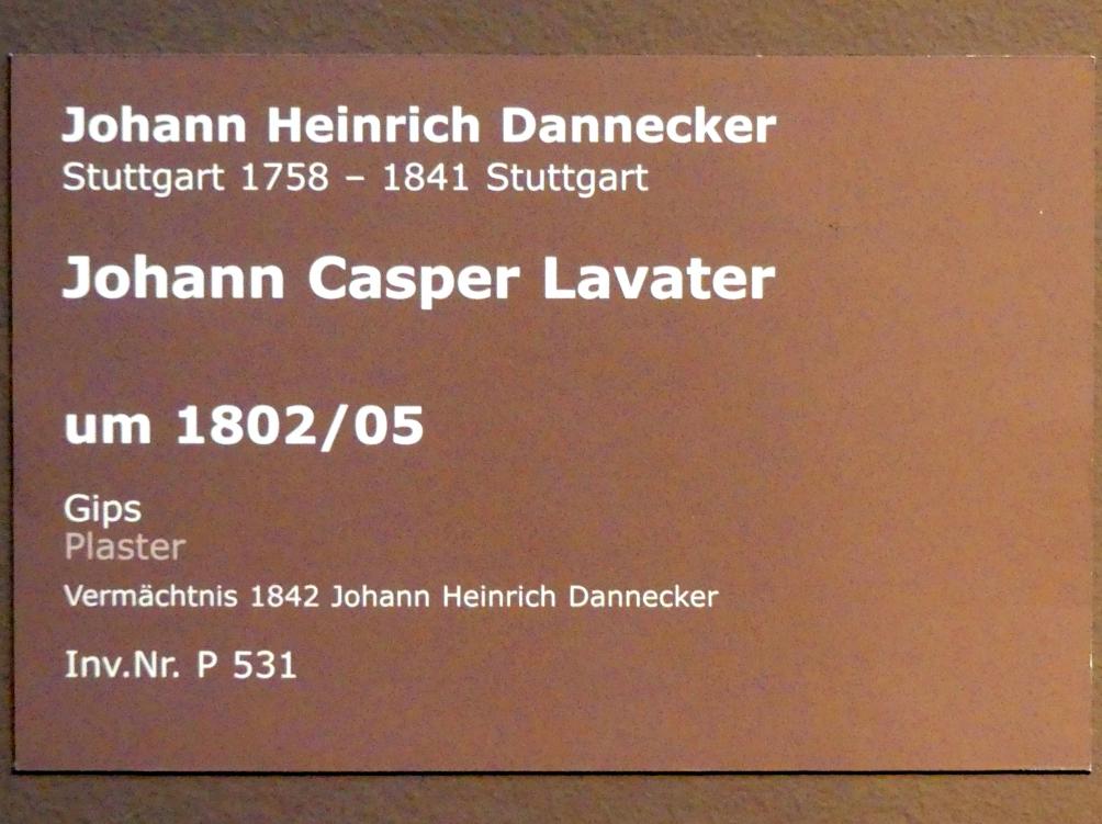 Johann Heinrich Dannecker (1787–1819), Johann Casper Lavater, Stuttgart, Staatsgalerie, Europäische Malerei und Skulptur 10, um 1802–1805, Bild 4/4
