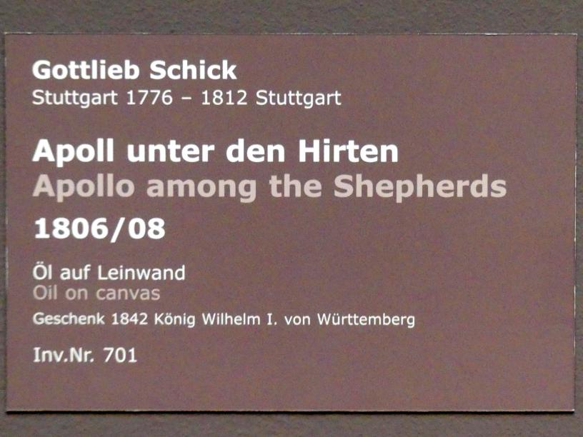 Gottlieb Schick (1798–1810), Apoll unter den Hirten, Stuttgart, Staatsgalerie, Europäische Malerei und Skulptur 11, 1806–1808, Bild 2/2