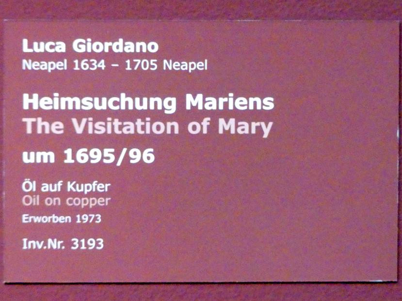 Luca Giordano (1651–1696), Heimsuchung Mariens, Stuttgart, Staatsgalerie, Italienische Malerei 4, um 1695–1696, Bild 2/2