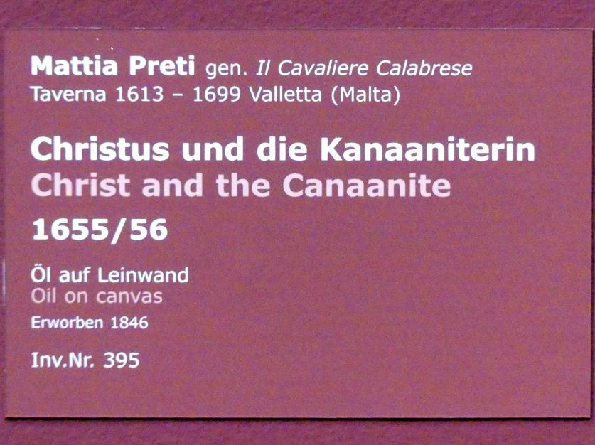 Mattia Preti (1632–1699), Christus und die Kanaaniterin, Stuttgart, Staatsgalerie, Italienische Malerei 4, 1655–1656, Bild 2/2