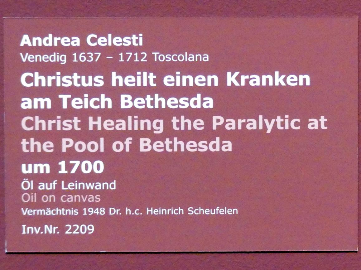 Andrea Celesti (1700), Christus heilt einen Kranken am Teich Bethesda, Stuttgart, Staatsgalerie, Italienische Malerei 4, um 1700, Bild 2/2