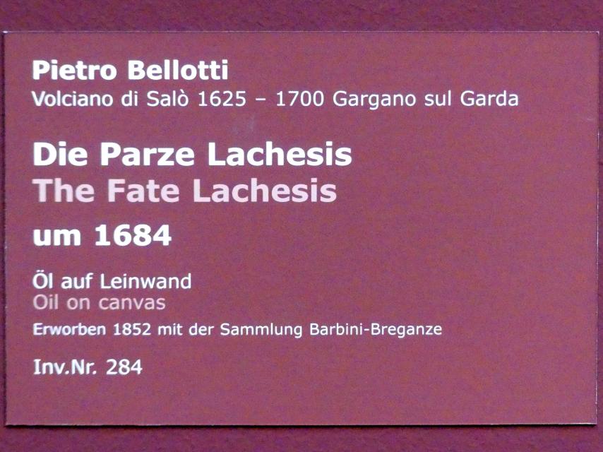Pietro Bellotti (1684), Die Parze Lachesis, Stuttgart, Staatsgalerie, Italienische Malerei 4, um 1684, Bild 2/2