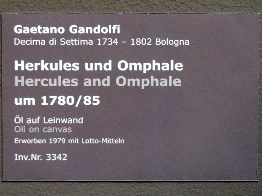 Gaetano Gandolfi (1755–1782), Herkules und Omphale, Stuttgart, Staatsgalerie, Italienische Malerei 5, um 1780–1785, Bild 2/2