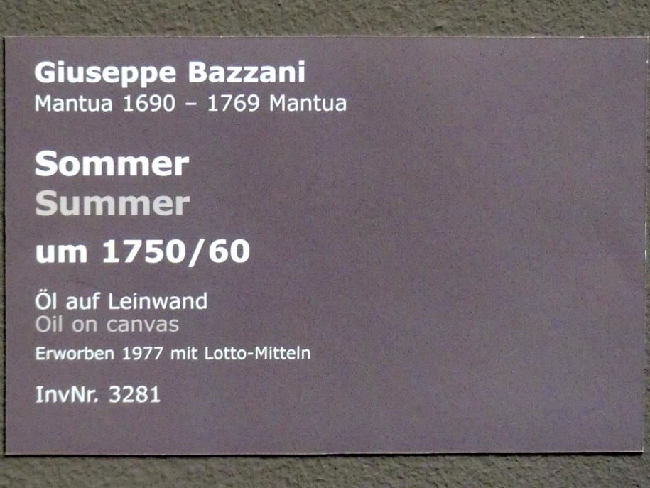 Giuseppe Bazzani (1735–1755), Sommer, Stuttgart, Staatsgalerie, Italienische Malerei 5, um 1750–1760, Bild 2/2