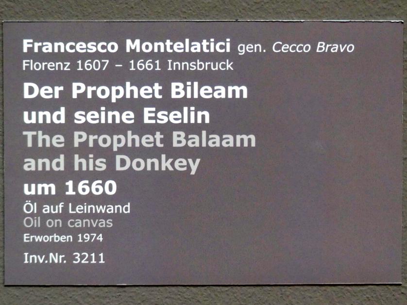 Cecco Bravo (Francesco Montelatici) (1635–1660), Der Prophet Bileam und seine Eselin, Stuttgart, Staatsgalerie, Italienische Malerei 5, um 1660, Bild 2/2