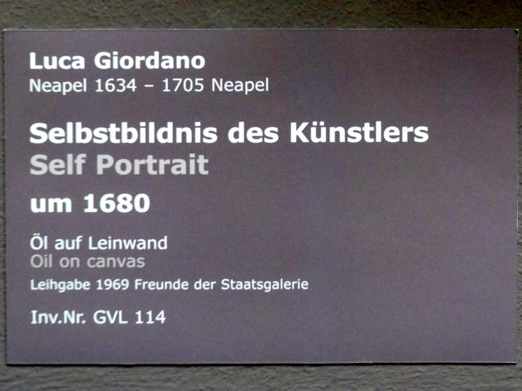 Luca Giordano (1651–1696), Selbstbildnis des Künstlers, Stuttgart, Staatsgalerie, Italienische Malerei 5, um 1680, Bild 2/2