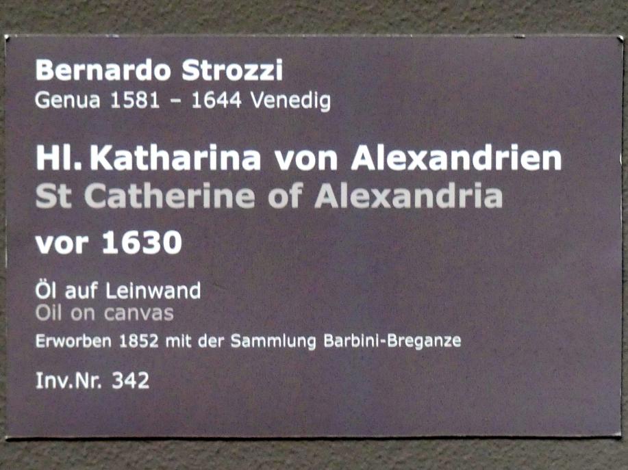 Bernardo Strozzi (1622–1644), Hl. Katharina von Alexandrien, Stuttgart, Staatsgalerie, Italienische Malerei 5, vor 1630, Bild 2/2