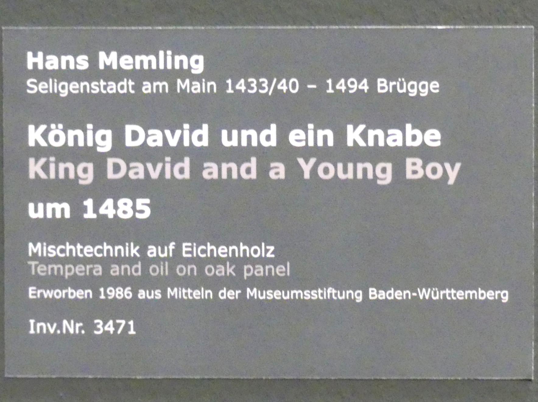 Hans Memling: König David und ein Knabe, um 1485, Bild 2/2