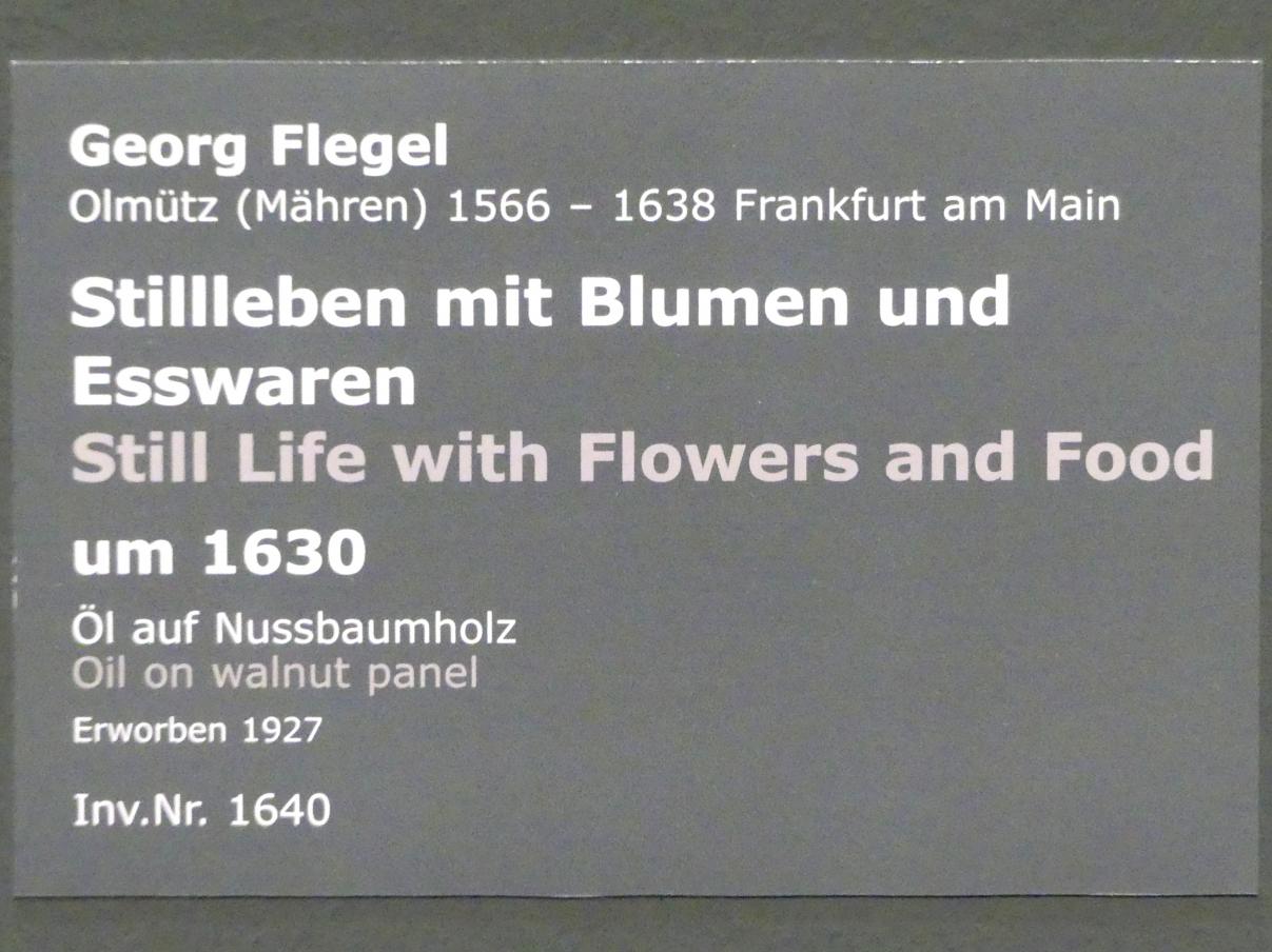 Georg Flegel (1595–1638), Stillleben mit Blumen und Esswaren, Stuttgart, Staatsgalerie, Niederländische Malerei 2, um 1630, Bild 2/2