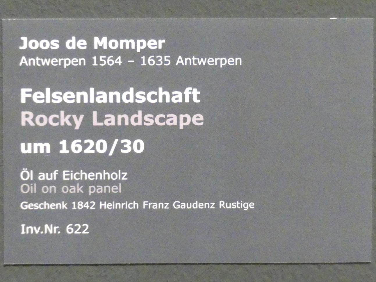 Joos de Momper (1595–1625), Felsenlandschaft, Stuttgart, Staatsgalerie, Niederländische Malerei 2, um 1620–1630, Bild 2/2