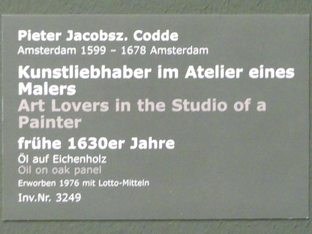 Pieter Codde (1627–1635), Kunstliebhaber im Atelier eines Malers, Stuttgart, Staatsgalerie, Niederländische Malerei 4, um 1630–1635, Bild 2/2