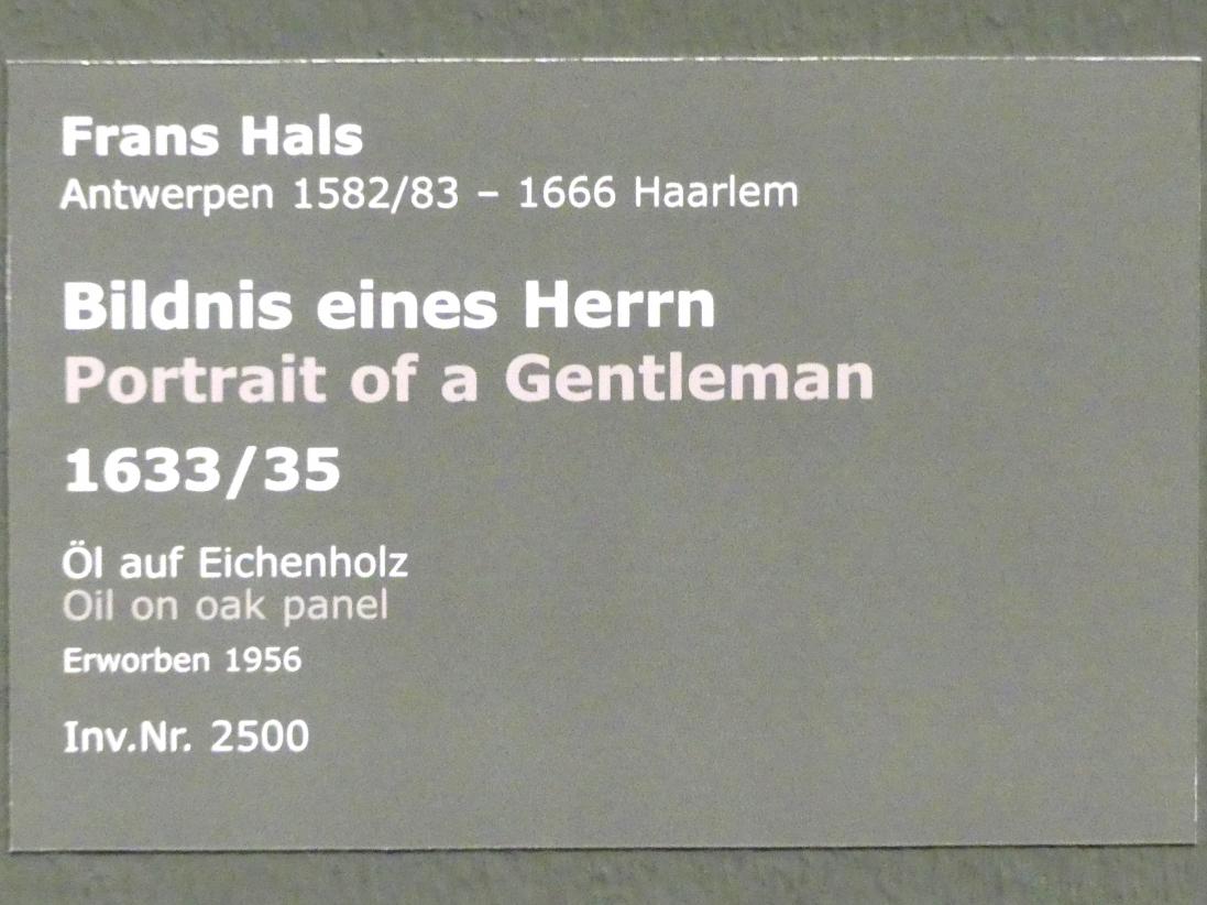 Frans Hals (1616–1664), Bildnis eines Herrn, Stuttgart, Staatsgalerie, Niederländische Malerei 4, 1633–1635, Bild 2/2
