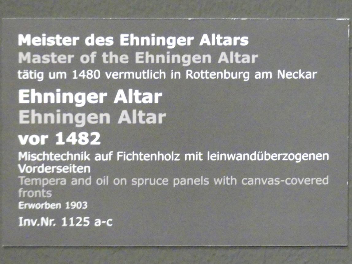 Meister des Ehninger Altars (1481), Ehninger Altar, Stuttgart, Staatsgalerie, Altdeutsche Malerei 2, vor 1482, Bild 5/5
