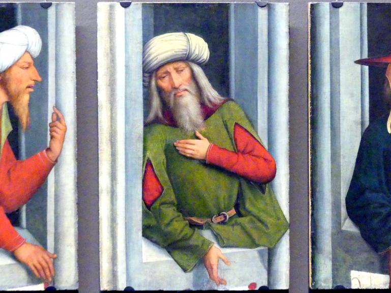 Meister des Pfullendorfer Altars (1500), Pfullendorfer Altar - Vier Propheten in Halbfigur (Fragmente), Pfullendorf, Stadtpfarrkirche St. Jakob, jetzt Stuttgart, Staatsgalerie, Altdeutsche Malerei 3, um 1500, Bild 3/6