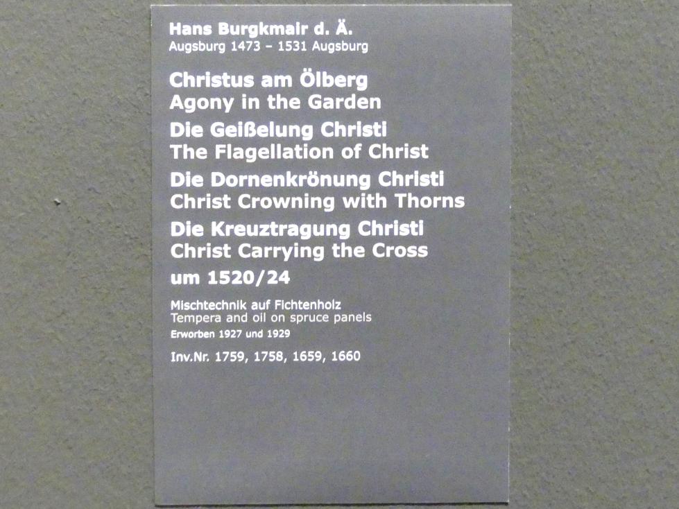 Hans Burgkmair der Ältere (1490–1529), Die Geißelung Christi, Stuttgart, Staatsgalerie, Altdeutsche Malerei 4, 1520–1524, Bild 2/2