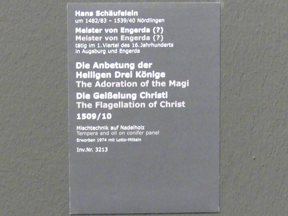 Hans Schäufelein (1503–1531), Die Anbetung der Heiligen Drei Könige, Stuttgart, Staatsgalerie, Altdeutsche Malerei 4, 1509–1510, Bild 2/2