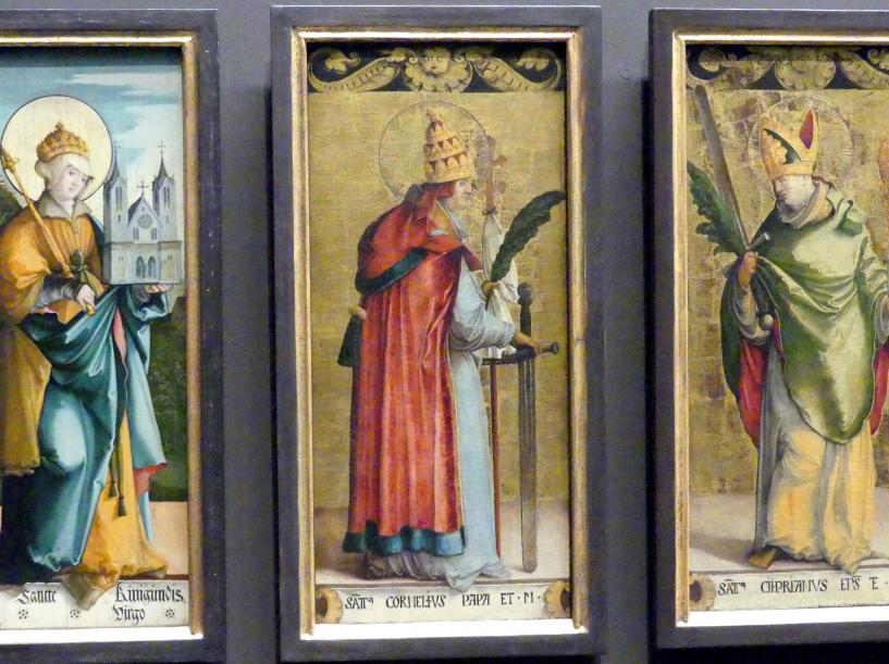 Meister von Meßkirch (1525–1540), Der Hl. Papst Cornelius, Stuttgart, Staatsgalerie, Altdeutsche Malerei 5, um 1535–1540, Bild 1/2