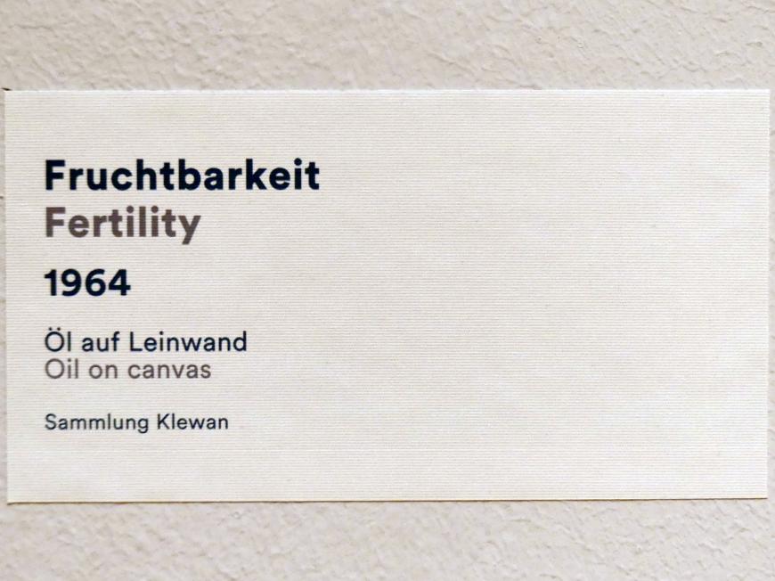 Maria Lassnig (1945–2011), Fruchtbarkeit, Stuttgart, Staatsgalerie, Ausstellung "Maria Lassnig - Die Sammlung Klewan" vom 14.03.-28.07.2019, 1964, Bild 2/2