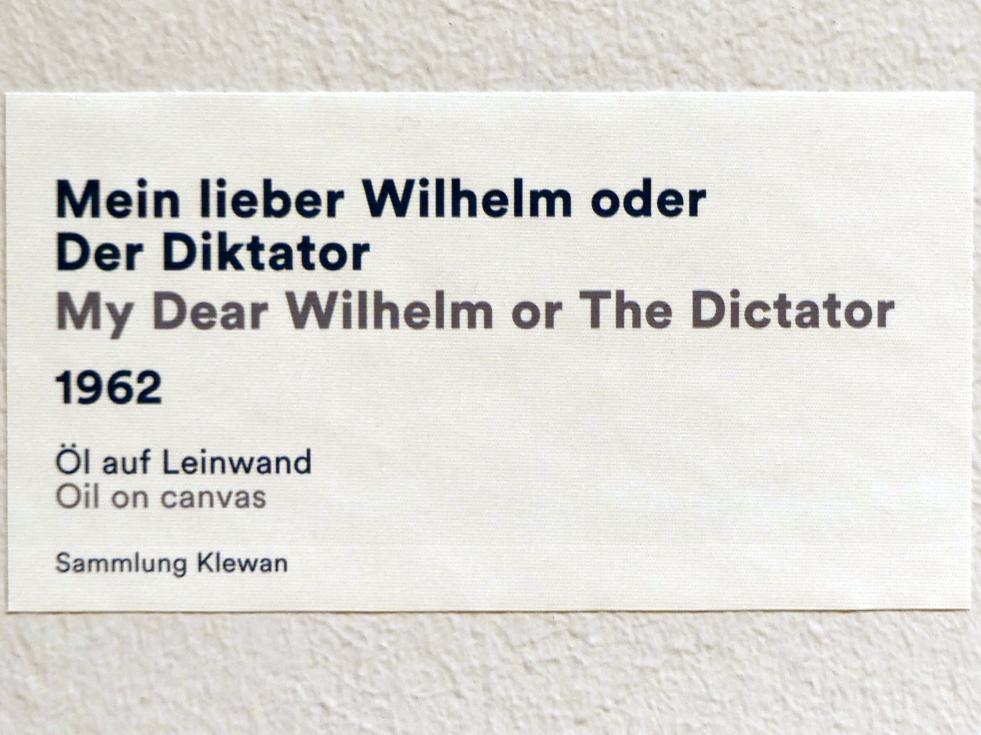 Maria Lassnig (1945–2011), Mein lieber Wilhelm oder Der Diktator, Stuttgart, Staatsgalerie, Ausstellung "Maria Lassnig - Die Sammlung Klewan" vom 14.03.-28.07.2019, 1962, Bild 2/2