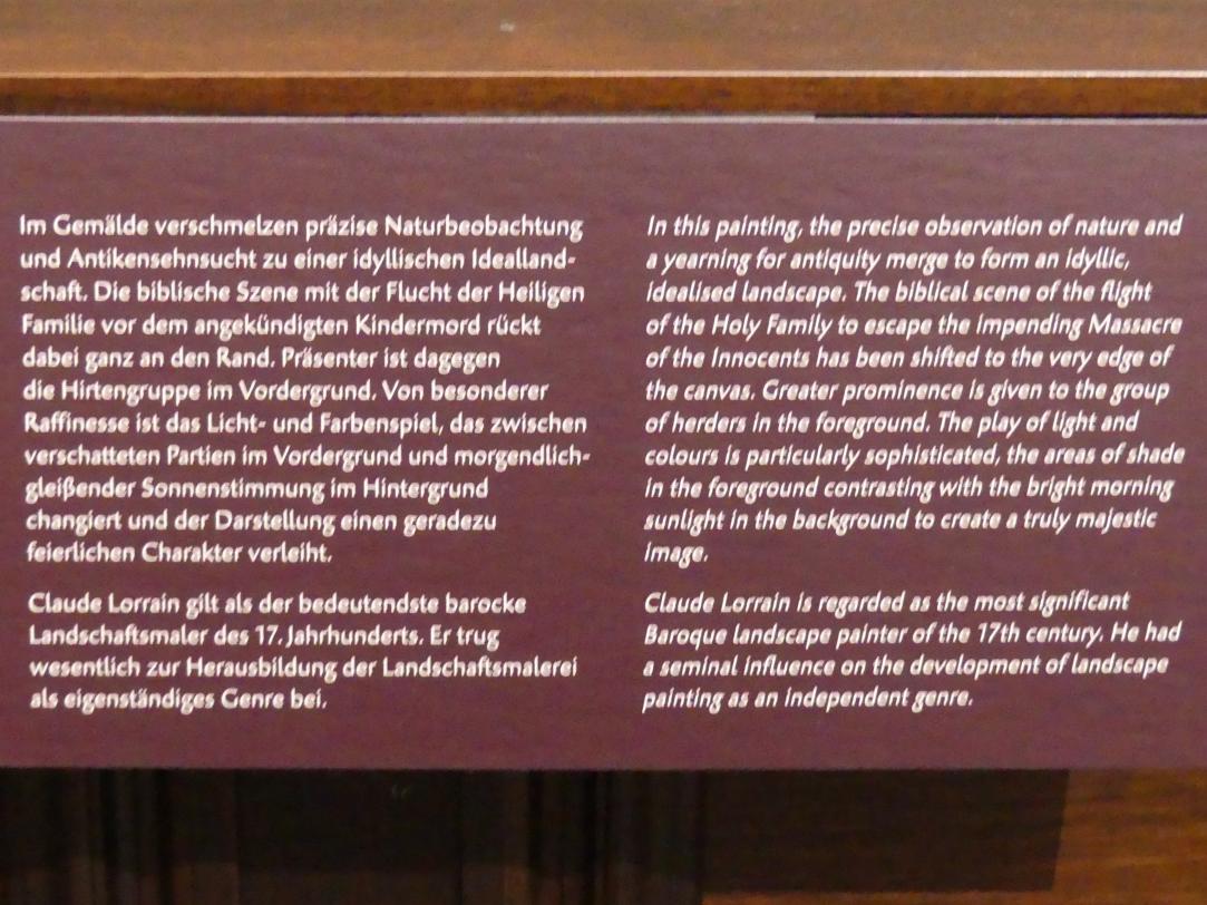 Claude Lorrain (Claude Gellée) (1628–1681), Landschaft mit der Flucht nach Ägypten, Dresden, Gemäldegalerie Alte Meister, 1. OG: Französische Malerei 17. Jahrhundert, 1647, Bild 3/3