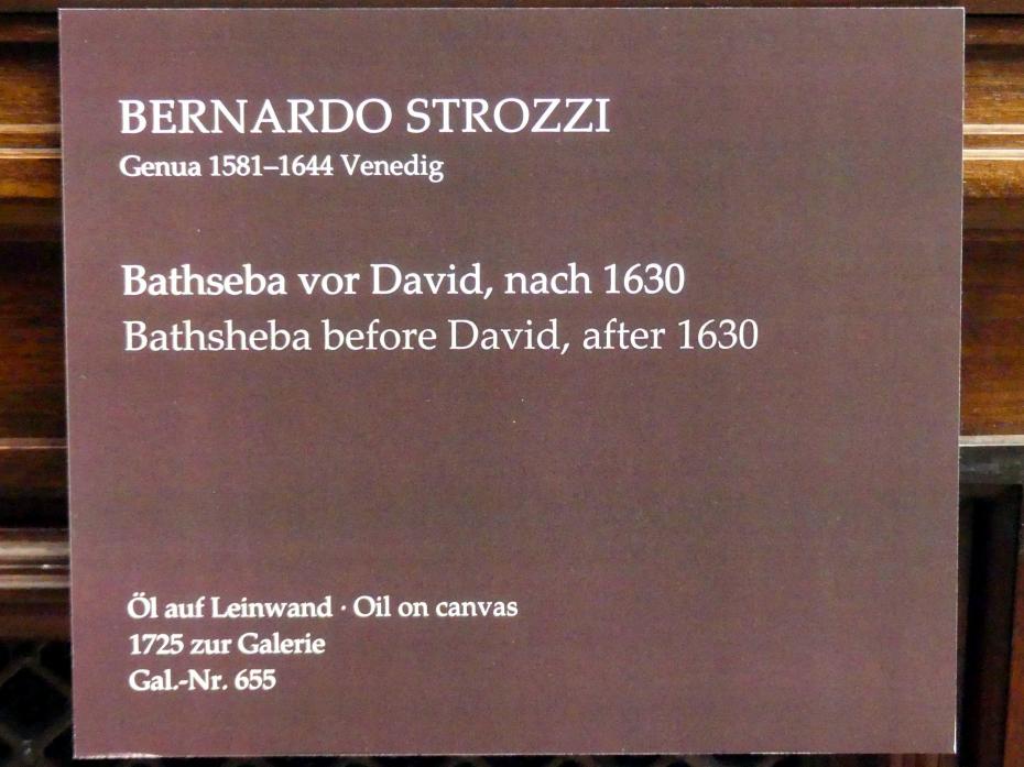 Bernardo Strozzi (1622–1644), Bathseba vor David, Dresden, Gemäldegalerie Alte Meister, 1. OG: Historienmalerei, nach 1630, Bild 2/2