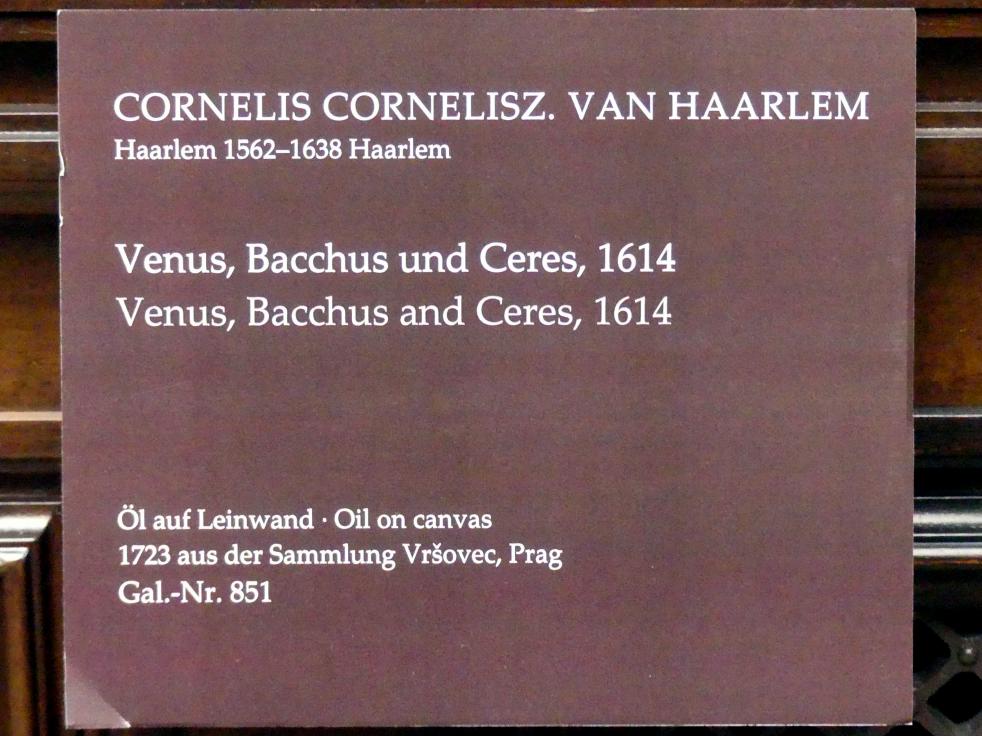 Cornelis van Haarlem (1588–1628), Venus, Bacchus und Ceres, Dresden, Gemäldegalerie Alte Meister, 1. OG: Historienmalerei, 1614, Bild 2/2