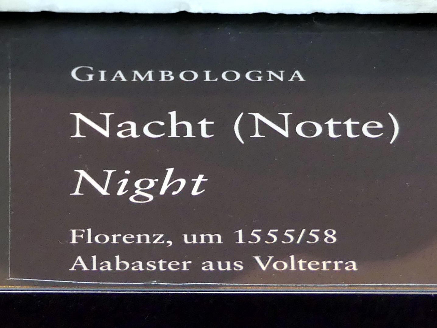 Giovanni da Bologna (Giambologna) (1556–1608), Nacht (Notte), Dresden, Gemäldegalerie Alte Meister, 1. OG: Skulpturen 15.-18. Jahrhundert, um 1555–1558, Bild 2/3