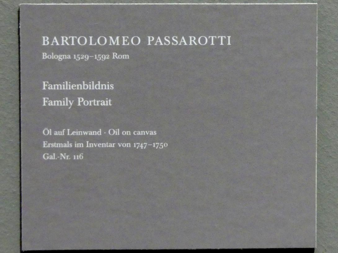 Bartolomeo Passarotti (1570–1583), Familienbildnis, Dresden, Gemäldegalerie Alte Meister, EG: Porträts 2, Undatiert, Bild 2/2
