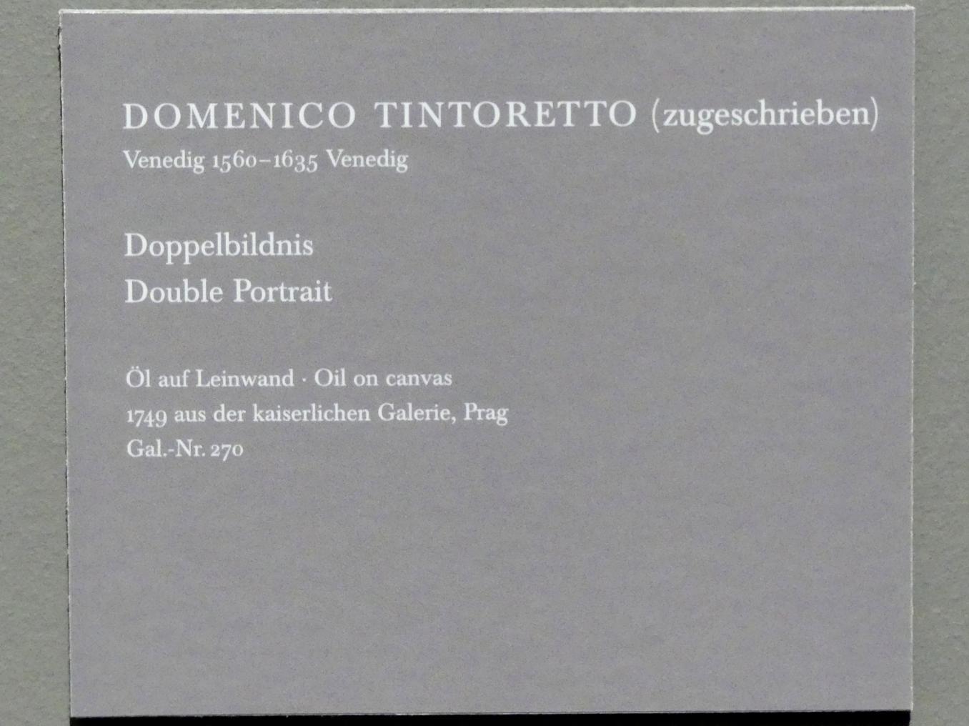 Domenico Robusti (Domenico Tintoretto) (1579–1605), Doppelbildnis, Dresden, Gemäldegalerie Alte Meister, EG: Venezianische Malerei, Undatiert, Bild 2/2