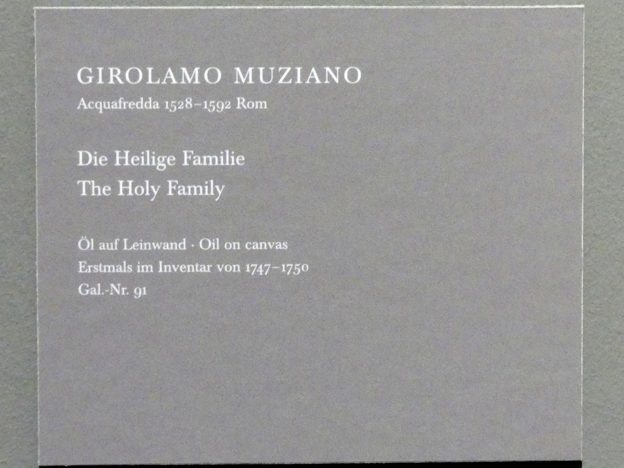 Girolamo Muziano (1573), Die Heilige Familie, Dresden, Gemäldegalerie Alte Meister, EG: Italienischer Manierismus, Undatiert, Bild 2/2